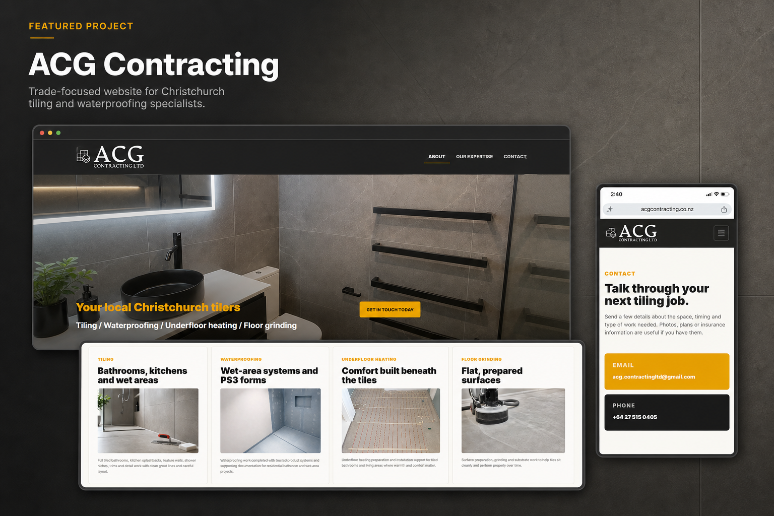 ACG Contracting responsive website design impression